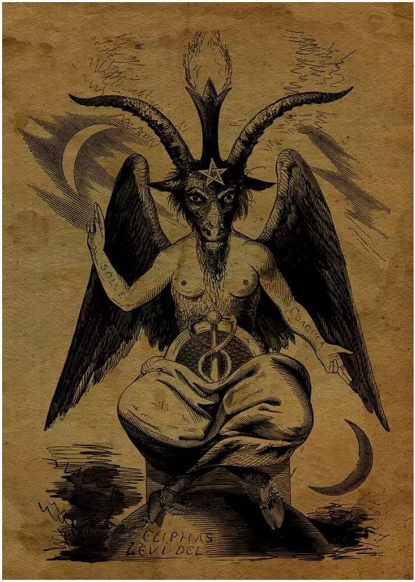 TABLEAU 70X50cm (toile seulement) BAPHOMET/ELIPHAS LEVI