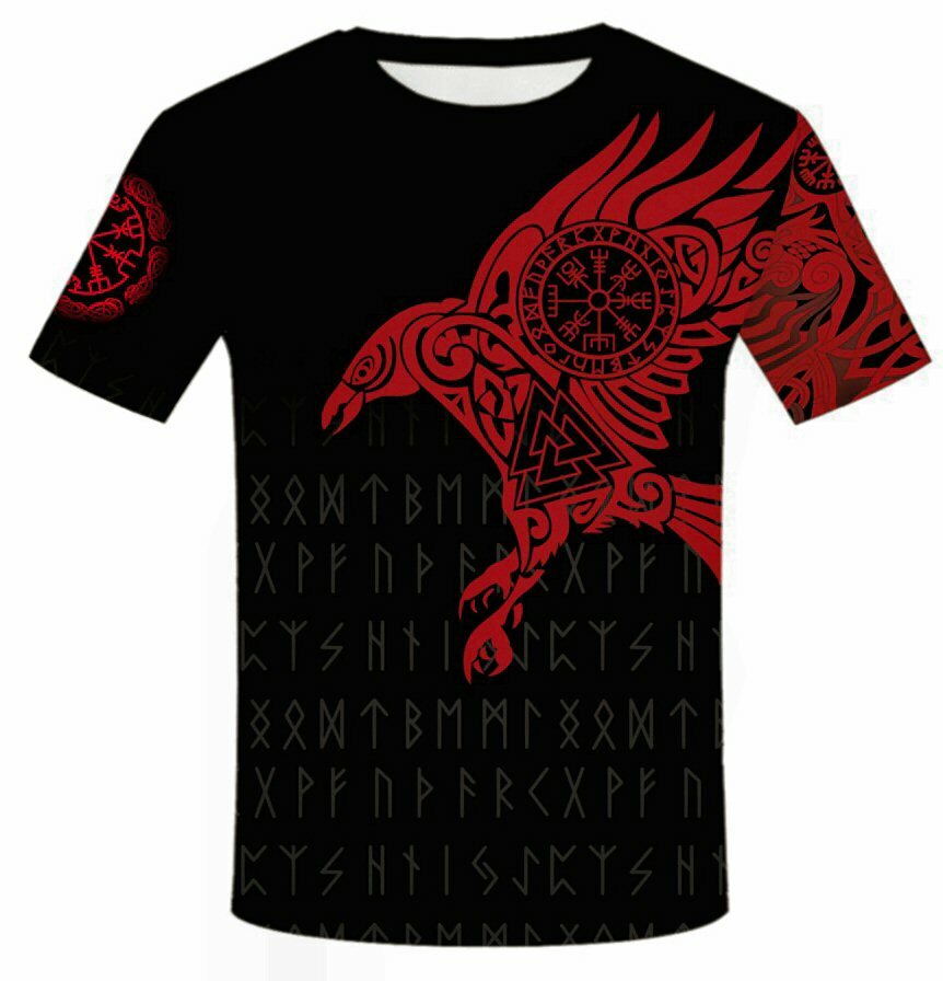 TEE SHIRT VIKING AIGLE DE SANG/RUNES/VALKNUT