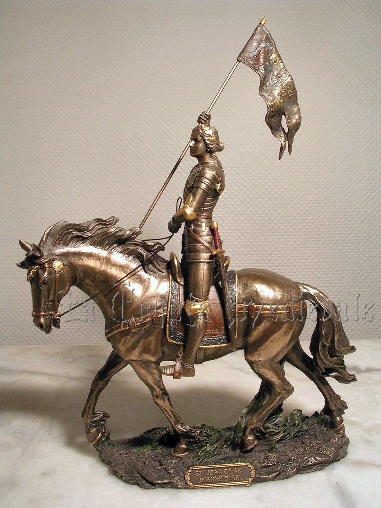 JEANNE D'ARC A CHEVAL/ARMOIERIES/FLEUR DE LYS