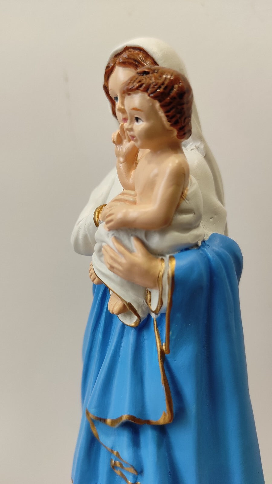 STATUETTE VIERGE A L'ENFANT 20cm