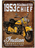 PLAQUE METAL INDIAN ROADMASTER CHIEF 1953