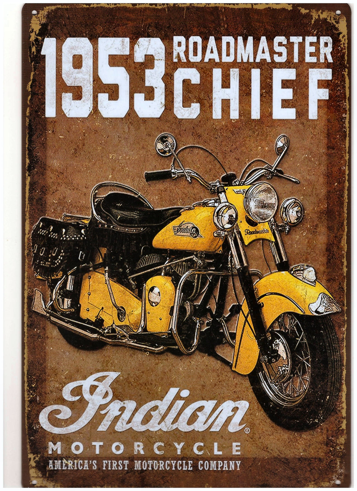 PLAQUE METAL INDIAN ROADMASTER CHIEF 1953