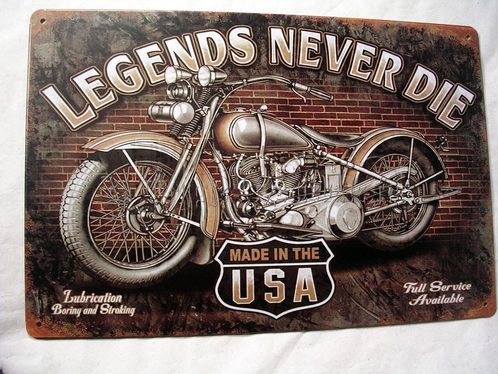 PLAQUE METAL MOTO LEGEND HARLEY/BIKERS