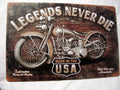 PLAQUE METAL MOTO LEGEND HARLEY/BIKERS