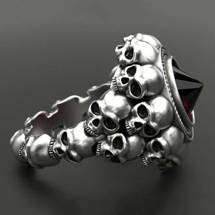 BAGUE TETE DE MORT CATACOMBES TAILLE 8/BIKERS