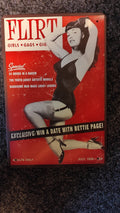 PLAQUE VINTAGE BETTY PAGE/FLIRT 1958/PIN-UP