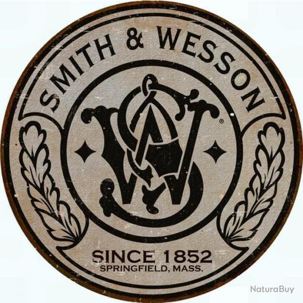 PLAQUE METAL SMITH ET WESSON SINCE 1852 20 cm