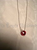 collier sphère cristal Swarovski/Rouge