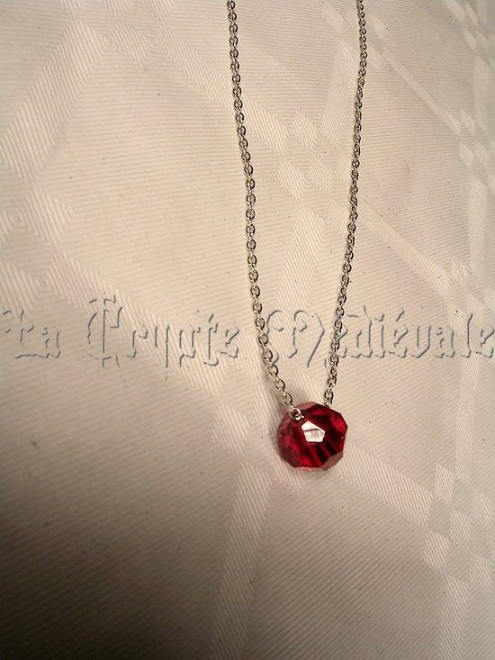 collier sphère cristal Swarovski/Rouge