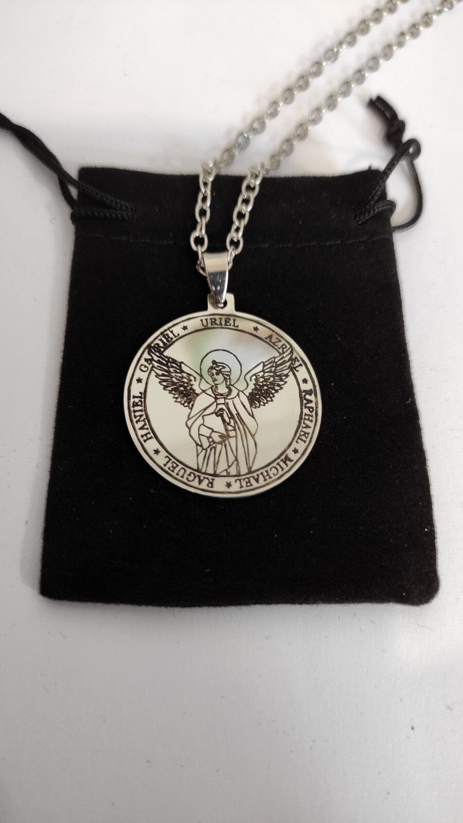 PENDENTIF ARCHANGE URIEL METAL/TALISMAN