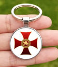 PORTE CLEF CROIX DEVISE DES TEMPLIERS