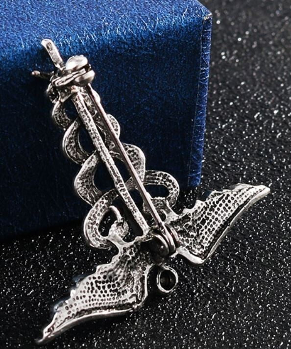 BROCHE CADUCEE/MEDECINE/DIEU HERMES 2