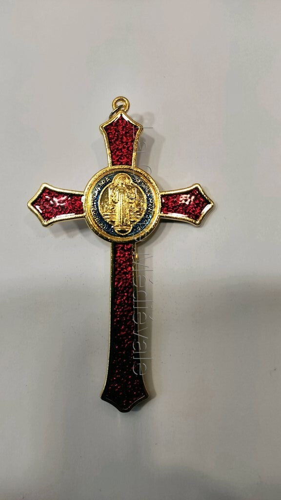 GRANDE CROIX CRUCIFIX JESUS ET SAINT BENOIT