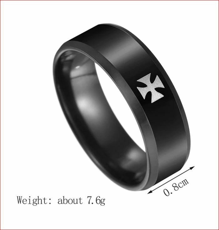 BAGUE ALLIANCE TEMPLIER BIKER CROIX PATTEE