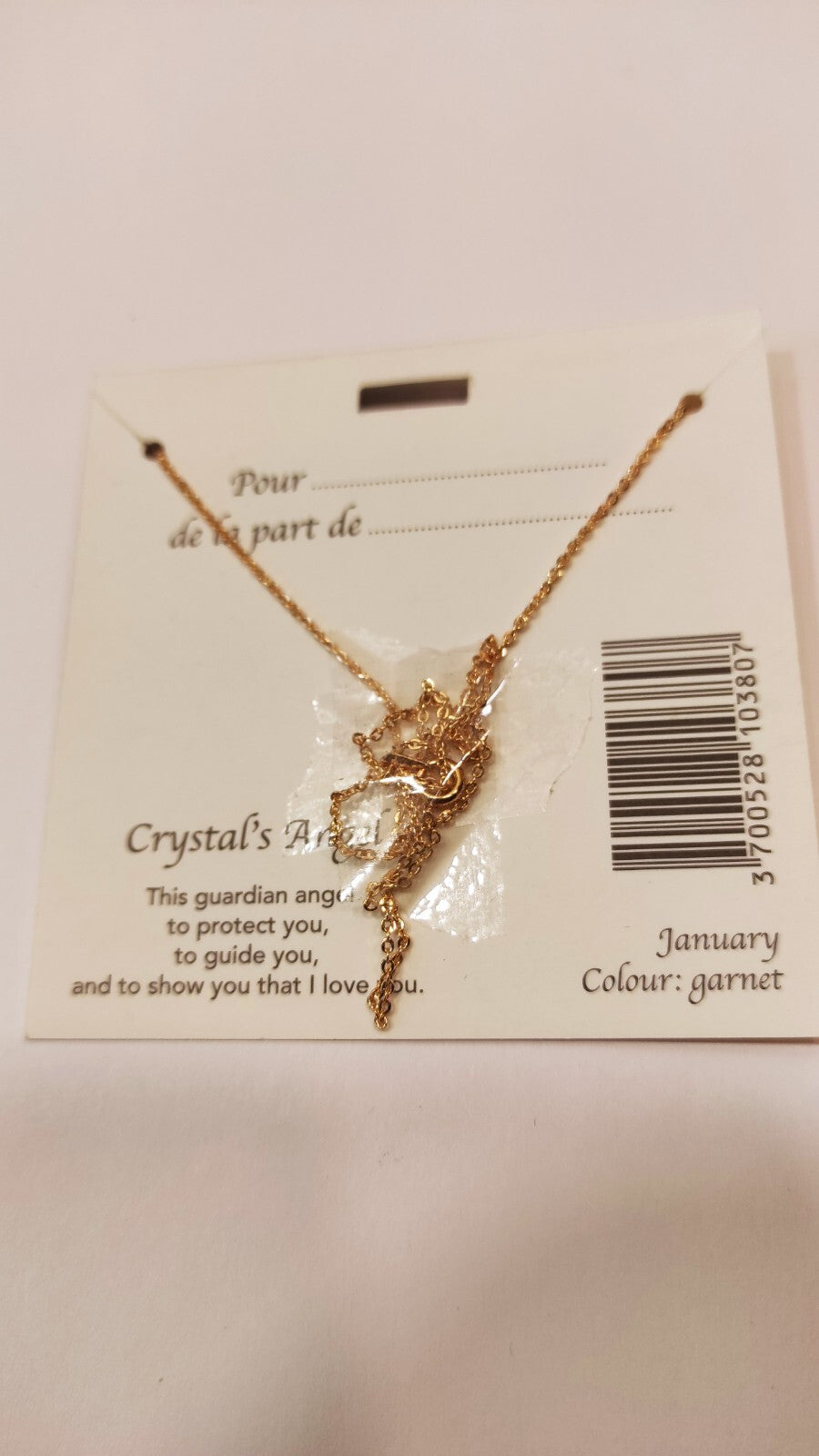 PENDENTIF ANGE GARDIEN CRISTAL/JANVIER/GRENAT
