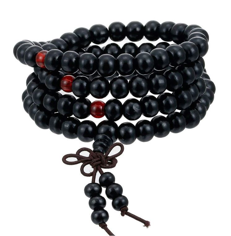 BRACELET COLLIER MALA PERLES BOIS 8mm