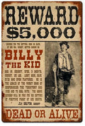 PLAQUE METAL BILLY THE KID/FAR-WEST