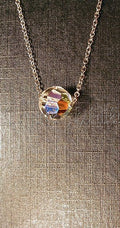 collier sphère cristal Swarovski/Blanc