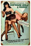 PLAQUE VINTAGE BETTIE PAGE/L'école de Bettie
